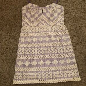 Purple lace mini dress